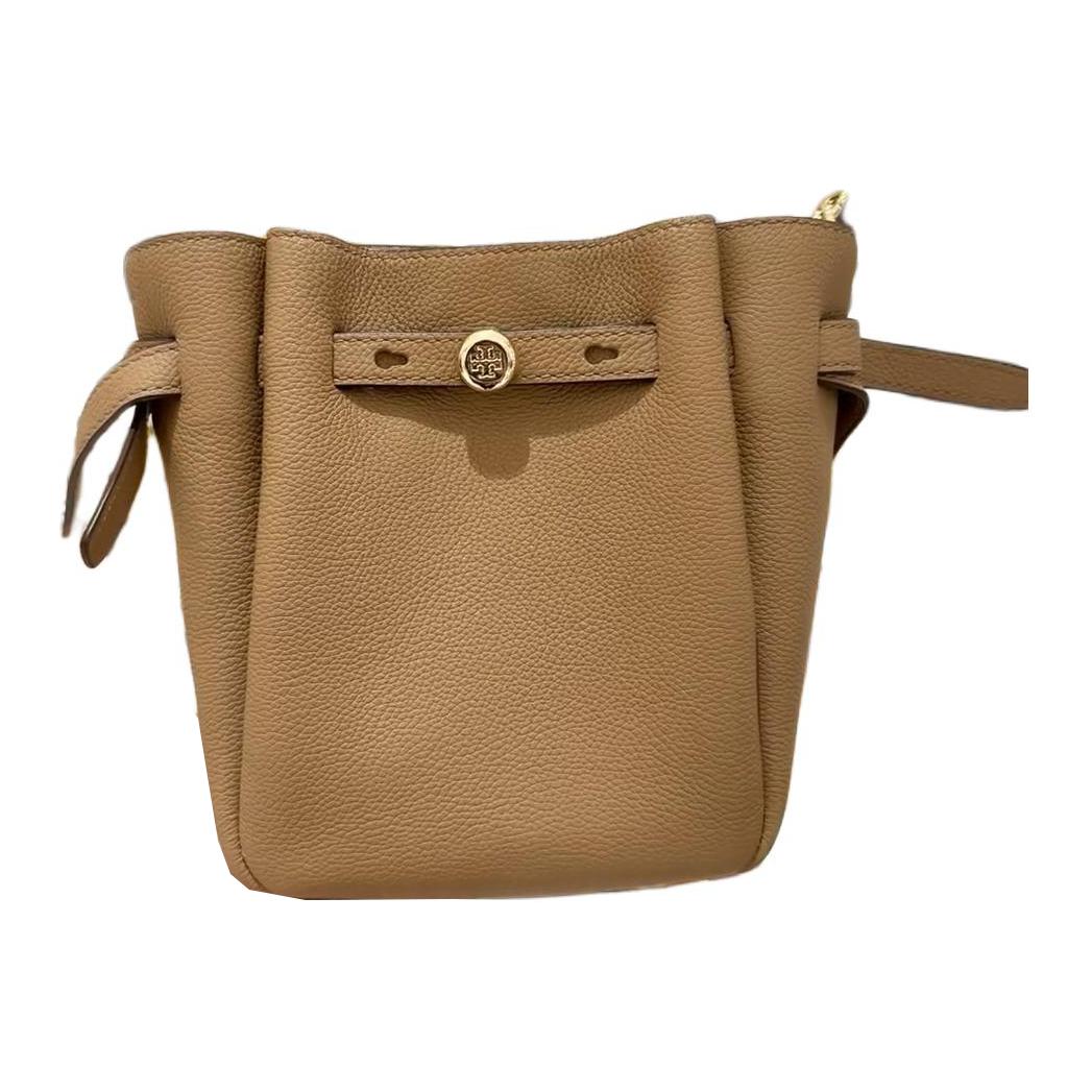 

Tory Burch Romy Adjustable Strap Leather Crossbody Shoulder Bag Small Women bags Tiramisu 171002-227 Basic Set (Bag+Dust Bag)