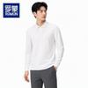 Men's Solid Long Sleeve Business Casual Polo Shirt