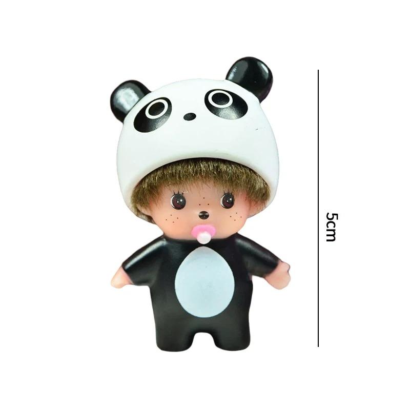 Hello Kitty Monchhichi Vinyl Figure Keychain Cute Anime Keyring Car Bag Pendant Desktop Ornament Wedding Gift for Fans Kids