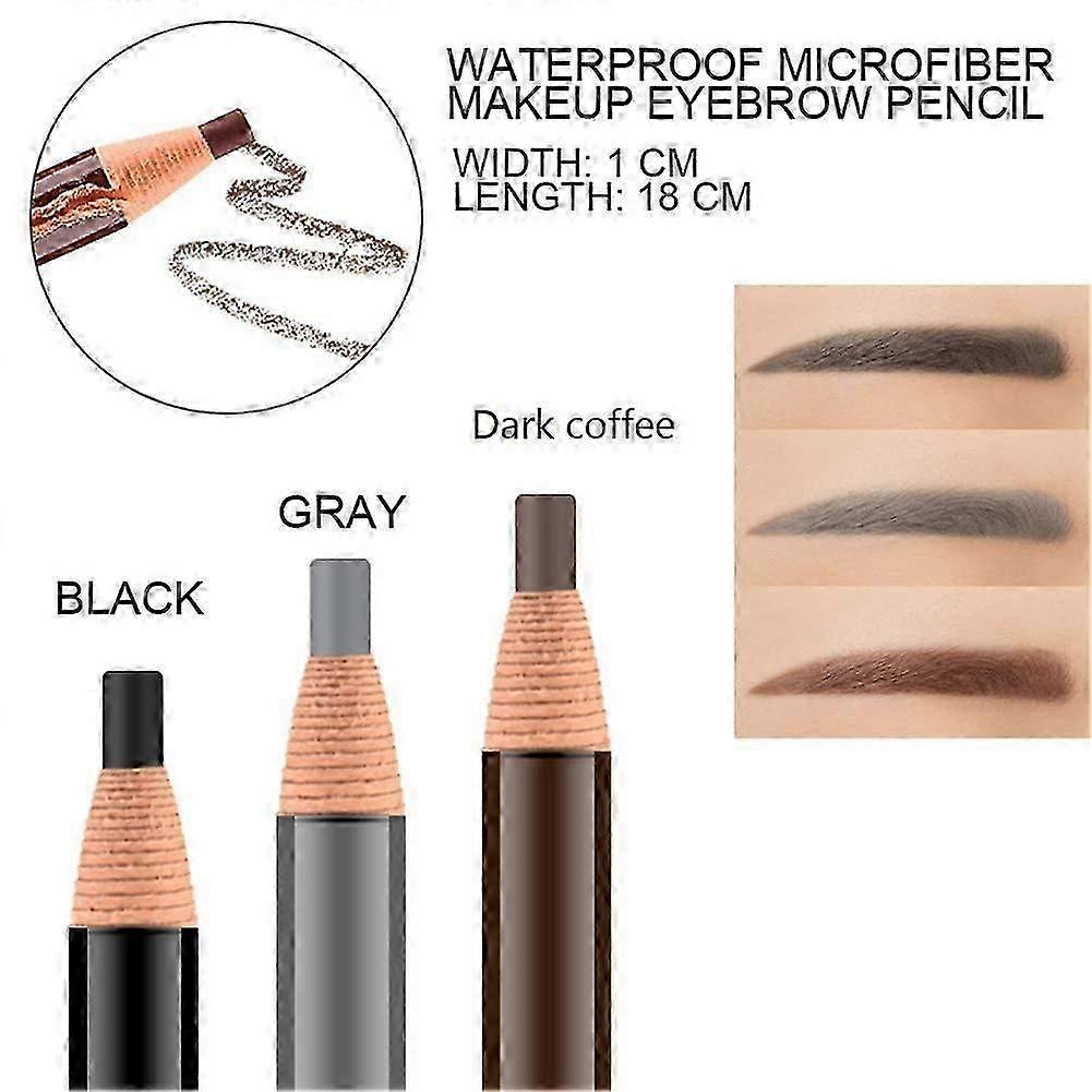 Eyebrow Pencil Longlasting Waterproof Durable Automaric Liner Eyebrow 3 Colors to Choose (gray)