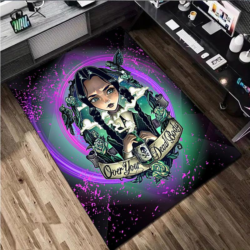 1 Tapis Imprimé Mercredi - Tapis de Décoration Intérieure Pour Salon Chambre Sol Espace Chaise d'Ordinateur