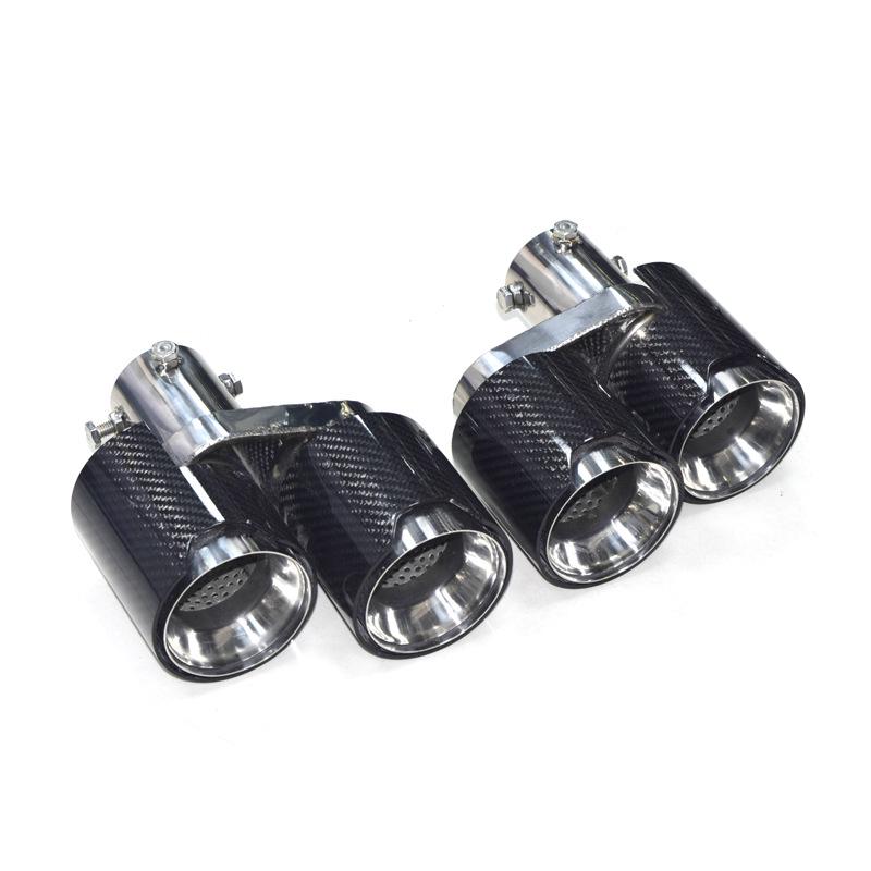 Compatible Exhaust Pipe for BMW 3 Series G20/G28 320/325/330, Four-Outlet Stainless Steel & Carbon Fiber Tailpipe.