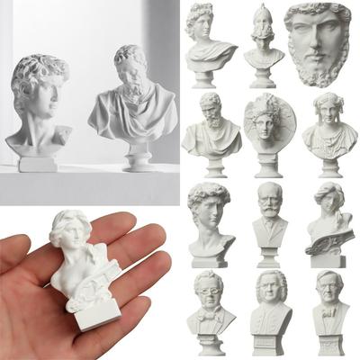 Ornament Tekenoefening Beroemde Beeldhouwwerk Griekse Mythologie Gipsen Beeld Gipsen Buste Portretten