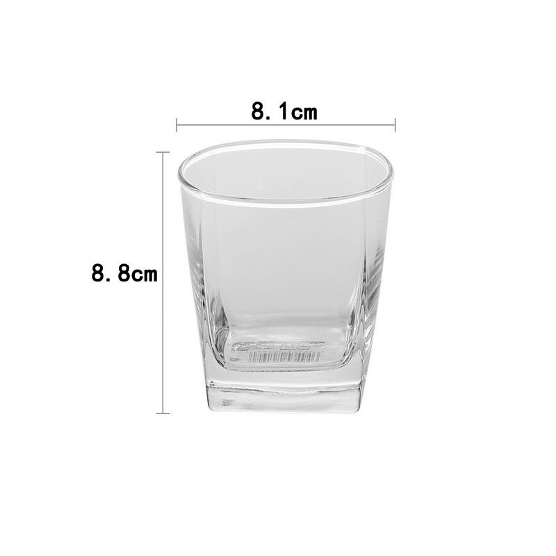 210ml/220ml/260ml/280ml Outdoor Picnic Thickened Square Glass Cups Bar KTV Whisky Cups Transparent American Latte Coffee Cups