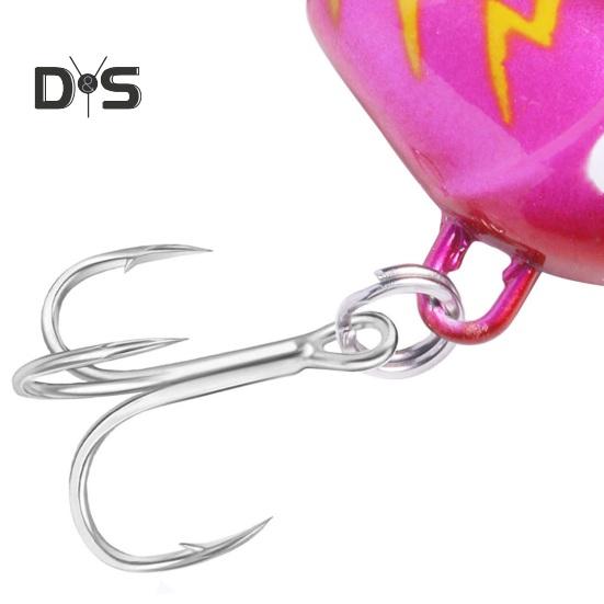 6Pcs 10G/5CM VIB Fishing Lure with Treble Hook Spinning Sequin Long Casting Metal Hard Artificial Spinner Bait Saltwater Freshwater Bass Walleye