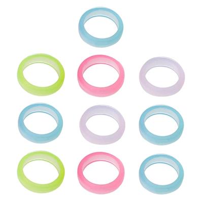10 Sztuk Modny Żywiczny Pierścionek Lśniący Pierścionki Minimalistyczny Estetyczny Pierścionki na Palce Prosty Kolor Cukierkowy Stackable Pierścionek Biżuteria