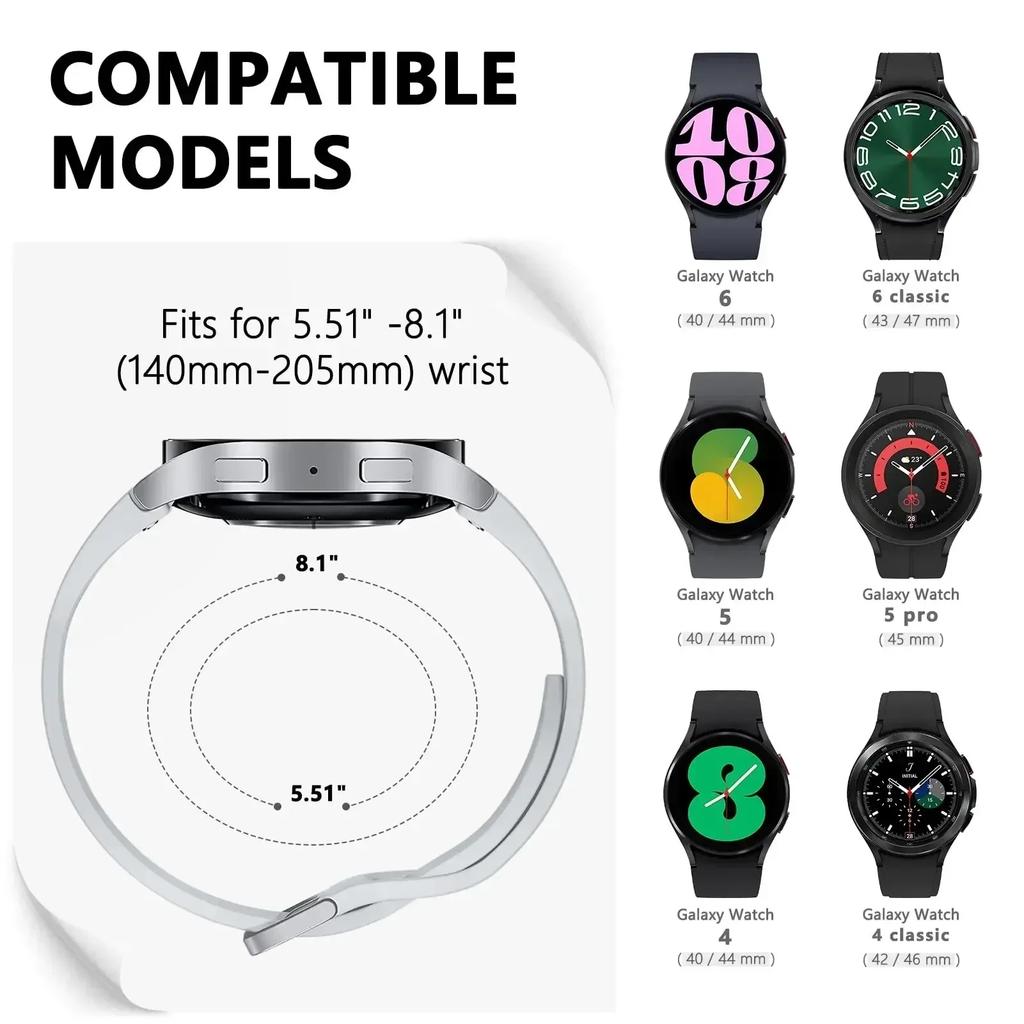 Oryginalny Silikonowy Pasek Do Samsung Galaxy Watch 7/6/5/4 44mm 40mm 5 Pro Sportowa Bransoleta Galaxy Watch 6 4 Classic 47mm 43mm Pasek