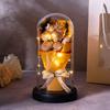 Acrylic Dome Rose Eternal Flowers Realistic LED Light Starry Sky Bouquet Christmas New Year Bouquet Decoration Simulation Flower