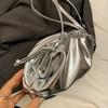 Women Clutch Purses Faux Leather Evening Bag Crossbody Purse Ruched Cloud Handbag Waterproof Shoulder Bag for Wedding Date Party