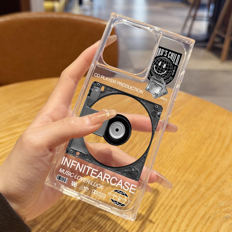 Fun Creative Album 14 Plus 13 Pro Max 12 11 Rectangular Right angled Straight Edges 15 Transparent Phone Case for iphone 16 Promax