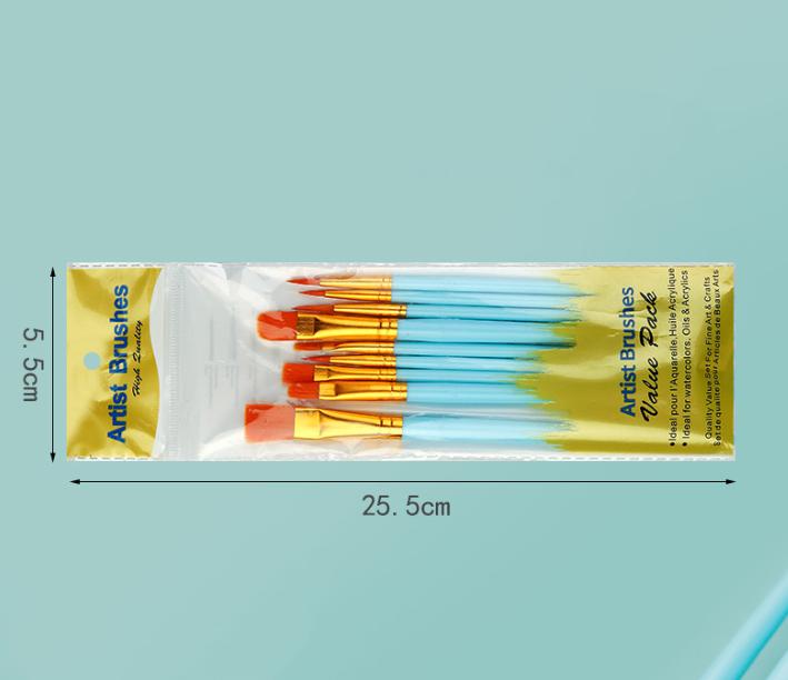New 12Pcs Nylon Bristle Brush Set Flat Brushes Watercolor Oil Paint For Artists Amateur And Acrylic Paintings Fabric Brushes