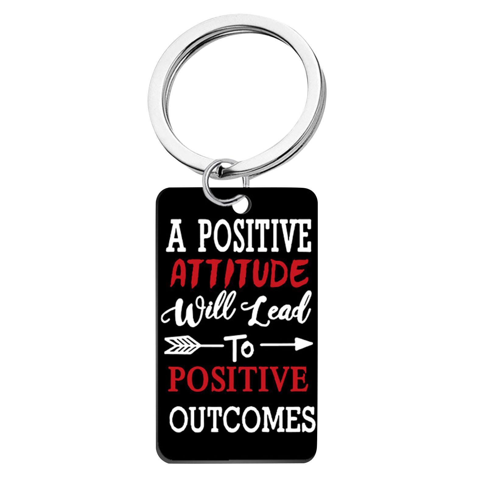 Stainless Steel Inspirational Quote Keychain There Is No Elevator To Success You Have To Take The Stairs Motivational Key Ring Durable Metal Pendant