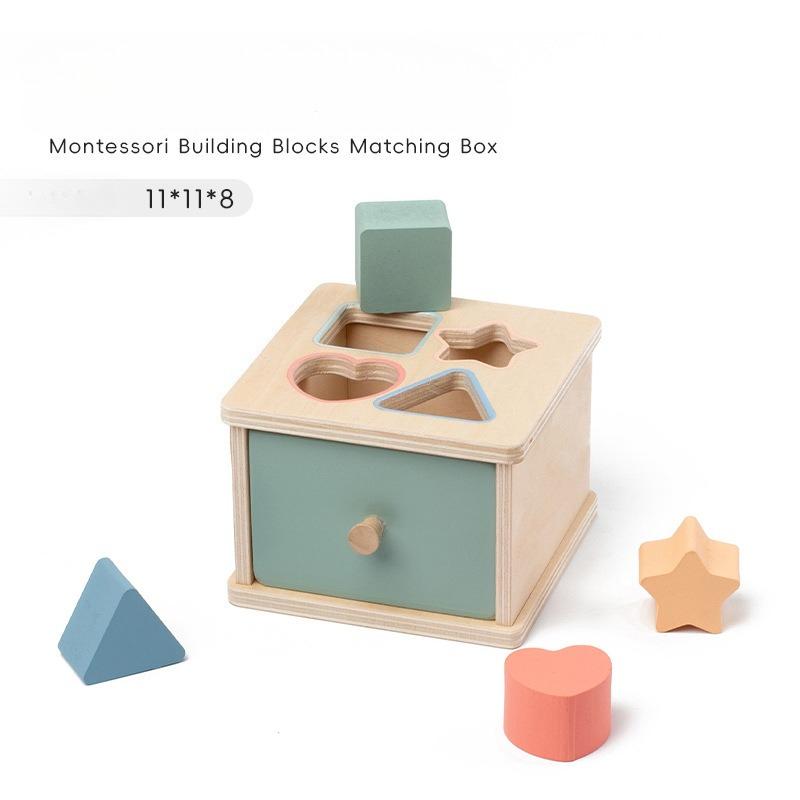 Montessori Color Shape Matching Sorting Box Game, Children'S Puzzle Early Education Coin Box Wooden Toy