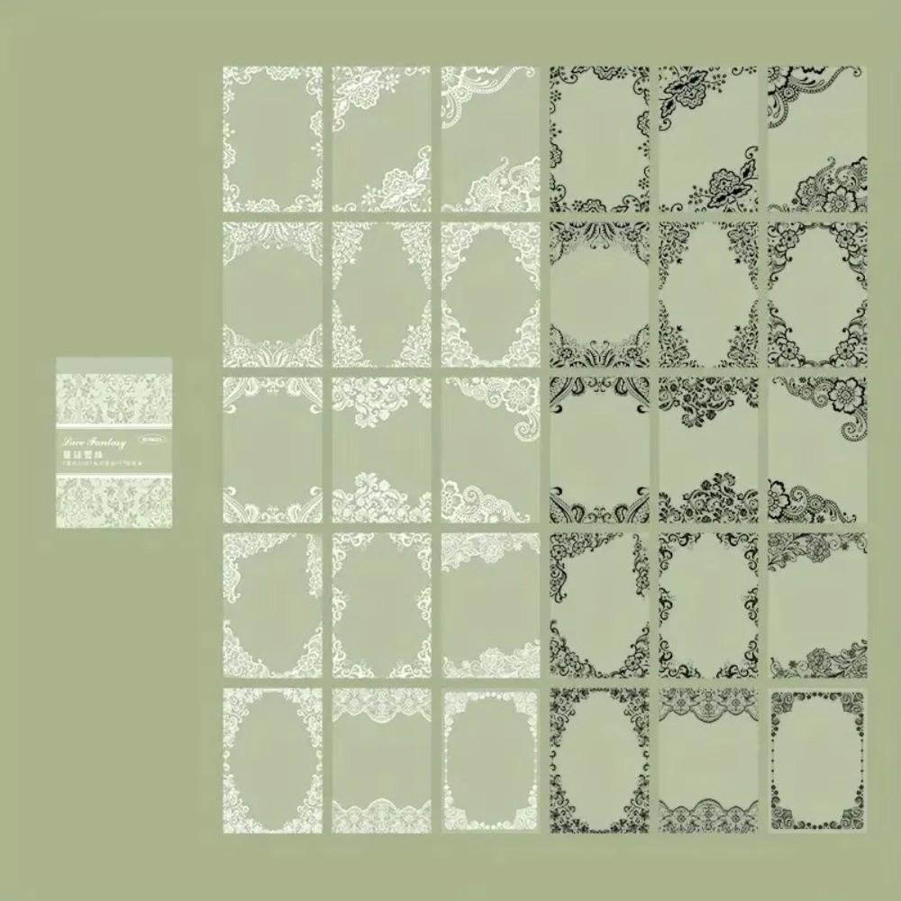 30Pcs Handmade Decorative Scrapbooking Black And White Creative Background Paper Journal Stationary