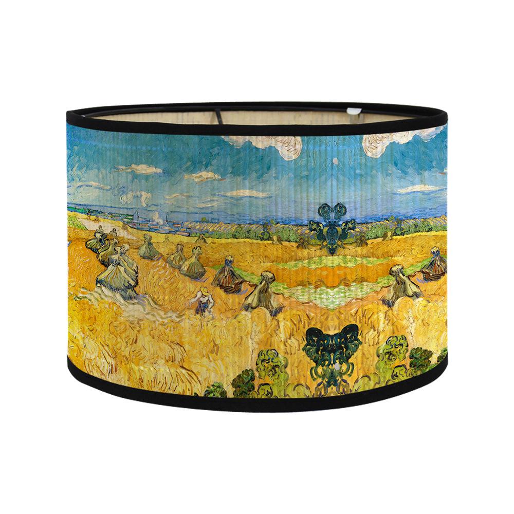 Astral Sunflower Lamp Shade Bamboo Art Light Shade Bar Cafe Chandelier Decor Modern Painted Decorative Lampshade