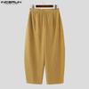 INCERUN Autumn Spring Men Zipper Waist Casual Corduroy Long Trousers Wide Legs Pants