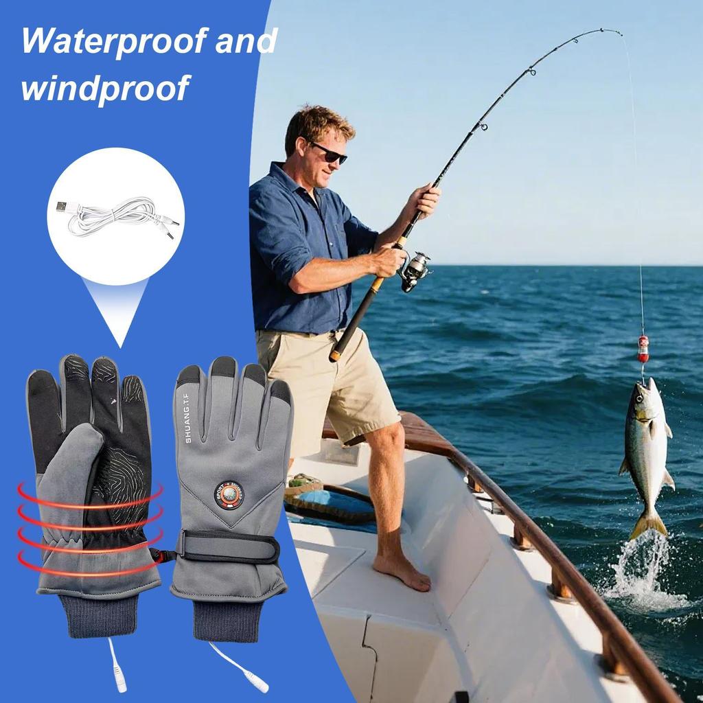 USB Heating Gloves Hand Warmer Touchscreen Electric Heated Gloves for Men Women Outdoor Activities Sports Cycling Skiing