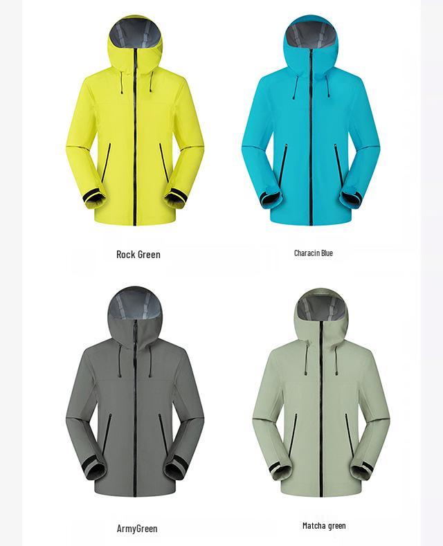 Outdoor Windproof Waterproof Color Block Hiking Jacket 2025: Breathable, Thin, Couple Style, Stormproof Shell.