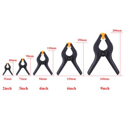 Clește cu arc pentru prelucrarea lemnului de 2 inch/3 inch/4 inch/6 inch/9 inch, formă A, clipsuri din plastic pentru lemn, feronerie, unelte DIY pentru prelucrarea lemnului