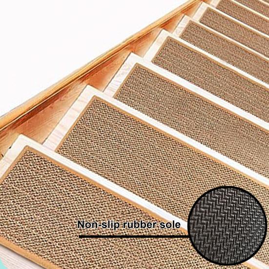 1/5 Pcs Stair Mat Self-adhesive Strong Adhesion Easy Installation Non-Slip No Cutting Protects Stairs from Damage Stair Floor Mat Washable Dorm
