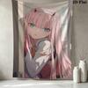 Franxx Zero Two Wall Tapestry Aesthetic Wall Hanging Printed Fabric Blanket Decorative Tapestries For Bedroom Living Room Home Decor