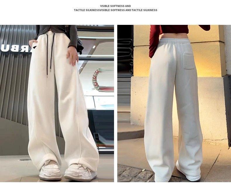 Women's 2025 Yellow Slimming Sweatpants - New Fashionable Casual Straight-Leg Wide-Leg Pants for Dance & Sports.