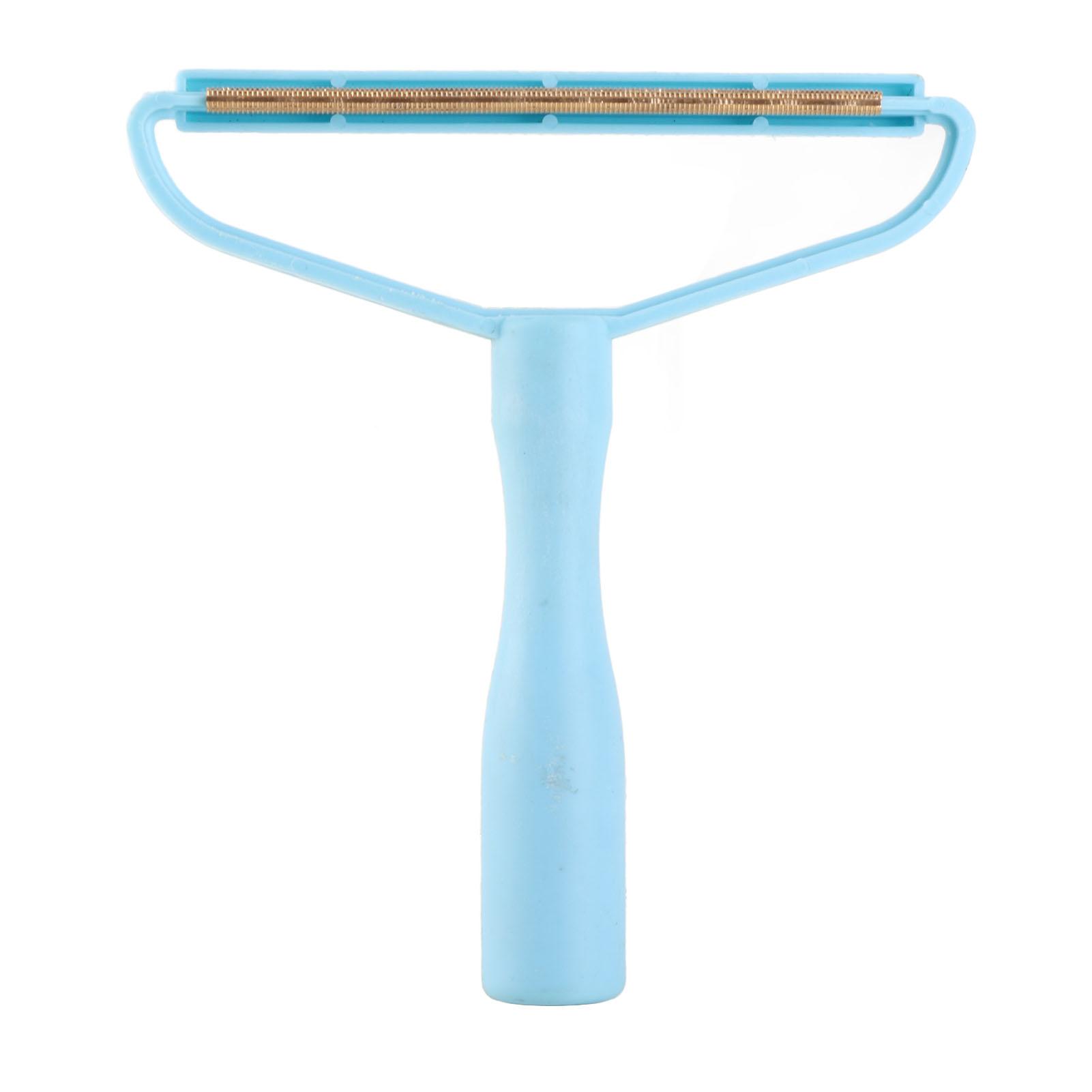 

Manual Lint Remover Plastic Handle Double Sided Portable Fabric Fuzz Shaver for Sweater Coat Blue