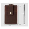 US Retro Crazy Horse Leather ID Card Badge Holder with Lanyard for Mens Multi Card Slots Coffee Cards Cases Office Supplies