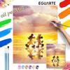 Oil Painting DIY Digital Painting Mickey and Minnie Sunset Silhouette HandPainted Wall Art for Living Room Entryway.