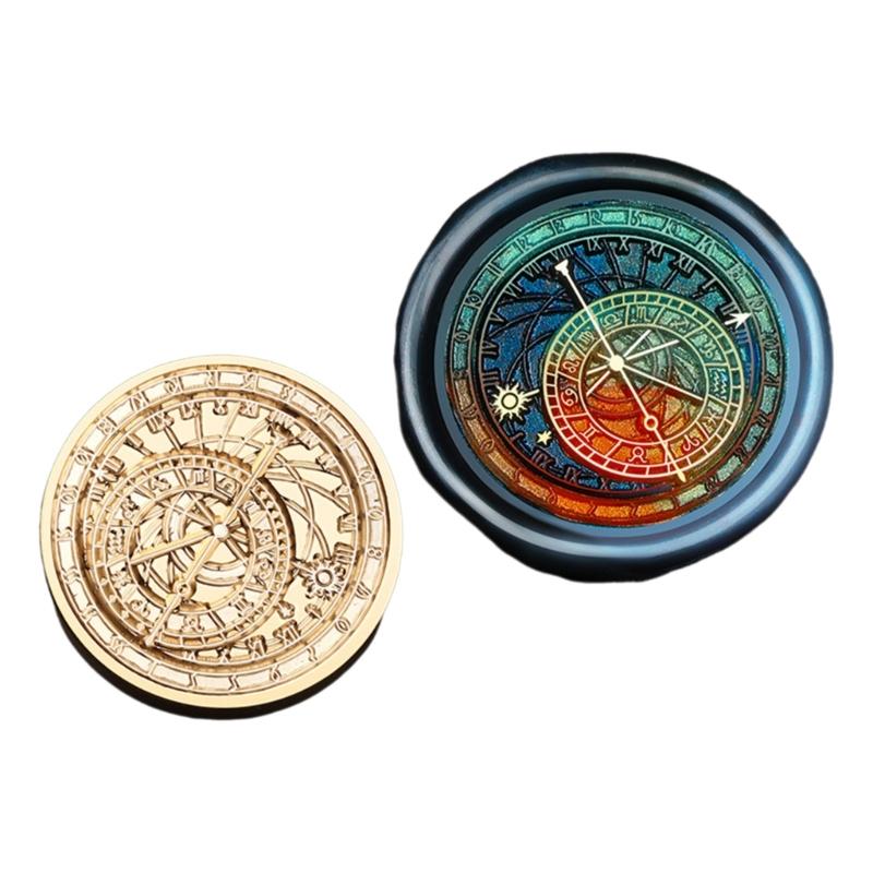 Astronomical Series Sealing Waxed Stamp Brass Head Clock Wax Seal Stamp for Envelope Wedding Invitation Decorations
