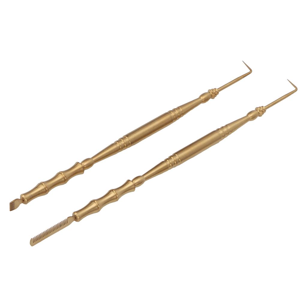 2pcs Eyelash Lift Tool Bamboo Joint Shape Handle Double Head Lash Perm Tool with Comb for Perming Eyelashes