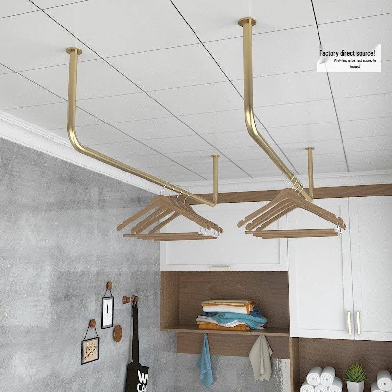 Wall-mounted & Side-mounted Drying Rod for Bedroom Wardrobe and Balcony - Fixed Top-Mounted Clothes Rack, Free Shipping