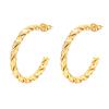 Hot-selling earrings, fashionable stainless steel earrings, trendy simple twist line round women's earrings jewelry
