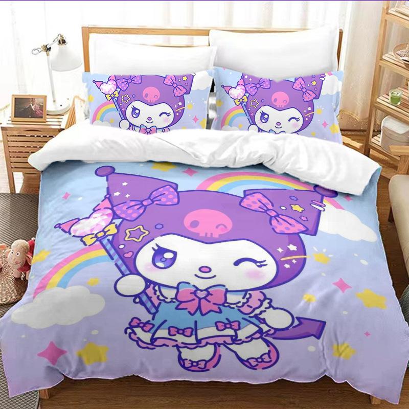 Halloween Kulomie 3D Digitaldruck Cartoon Quilt Set Dreiteiliges Set