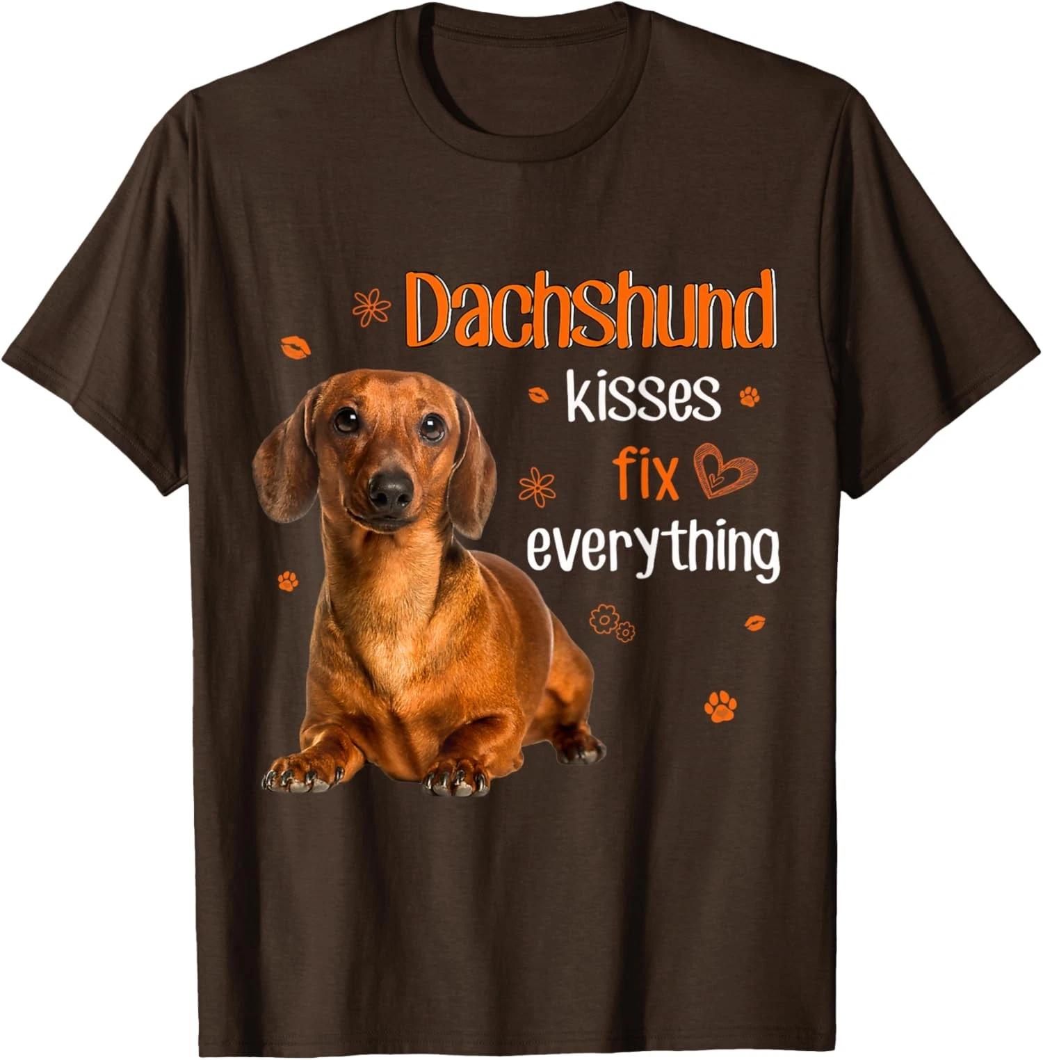 Dachshund Kisses Fix Everything Dachshund Lover Unisex T-Shirt 2XL