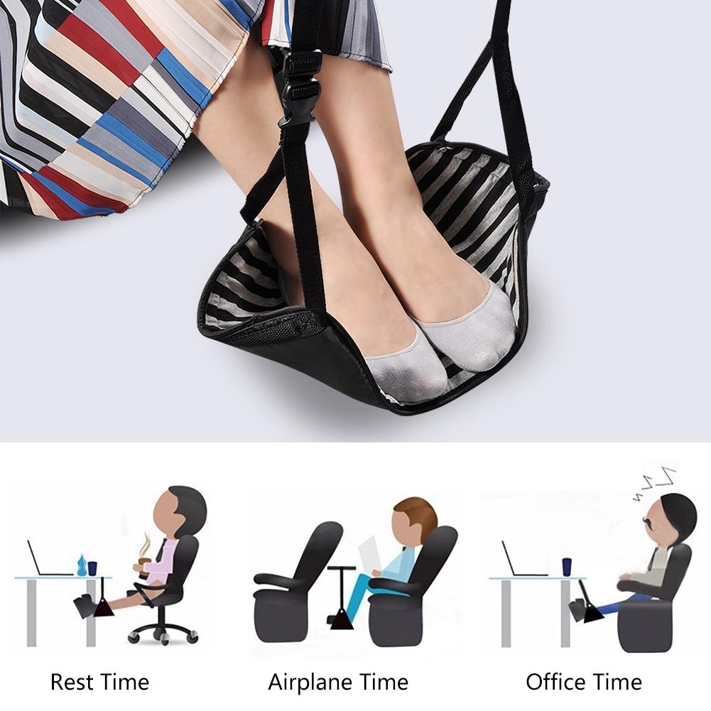 Travel Carry On Foot Rest Portable Adjustable Footrest Hammock for Airplane Journey and Office