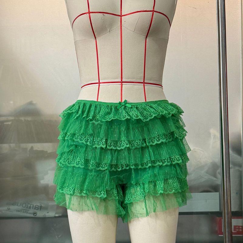 Lotus Leaf Edge Sexy Low Waist Shorts Pure Color Ruffles Sexy Low Waisted Shorts