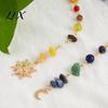 Sea Themed Hair Accessories 2Pcs Bohemian Long Tassel Braided Chain with Clips, Colorful Gift for Ocean Style Lovers Sun Moon Pendant, Jewelry
