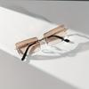 Chic Rimless Rectangle Fashion Glasses for Men & Women - Gradient Lens Metal Frame Perfect for Driving