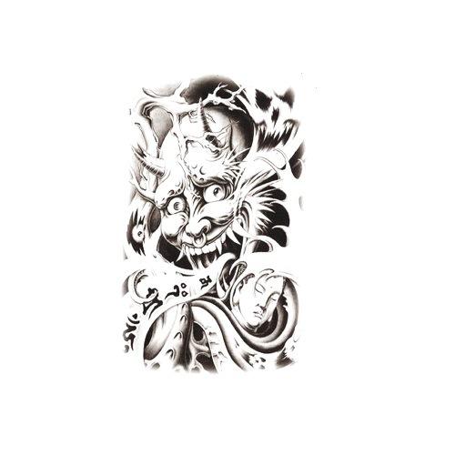 Ukiyo-E Painted Skull Prajna Tattoo Sticker Wake-Up Meaning Flower Arm Half Arm Water Transfer Waterproof Tattoo Sticker