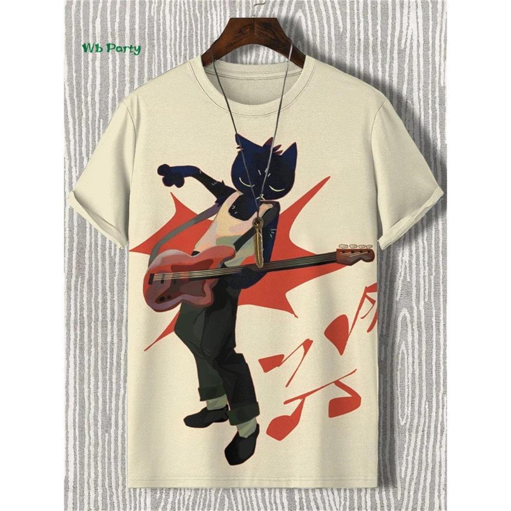3D T-shirt Men's Cat Printed Comfortable Short Sleeved Comfortable Versatile T-shirts Fashionable