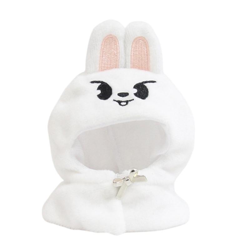 Soft Plush Dog Hooded Cloak For Kids Role Play Costume Accessory Thick PP Cotton Fill Doll Keychain Head Cover