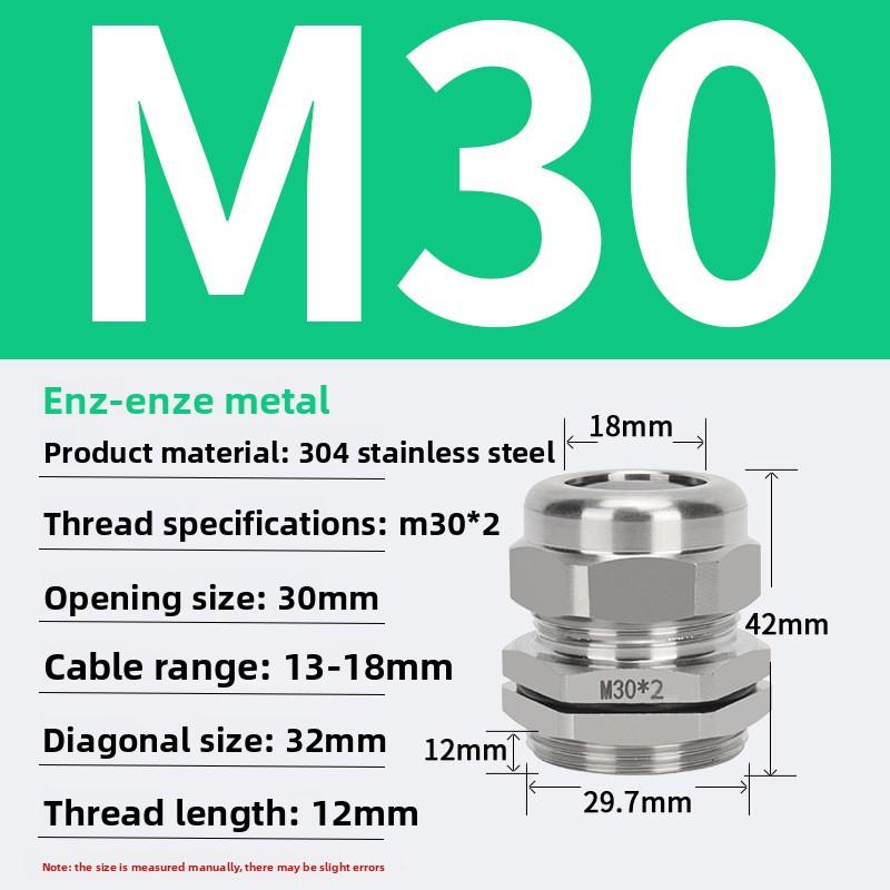 1Pcs Waterproof Cable Gland 304 Stainless Steel Glands IP68 PG7 PG9 M12 M16 Metal Joint PG13.5 M20*1.5 Cable Fixing Seal Joint