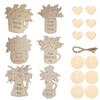 DIY Wooden Flower Ornament Funny Creative Wooden Rose Tulip Chips Decoration Mother's Day Gifts Kids Gifts Supplies