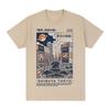 Shibuya Tokyo Illustratie T-shirt Retro Japanse Stijl Stadsgezicht Print T-shirt Korte Mouw Katoen Casual Oversized T-shirts