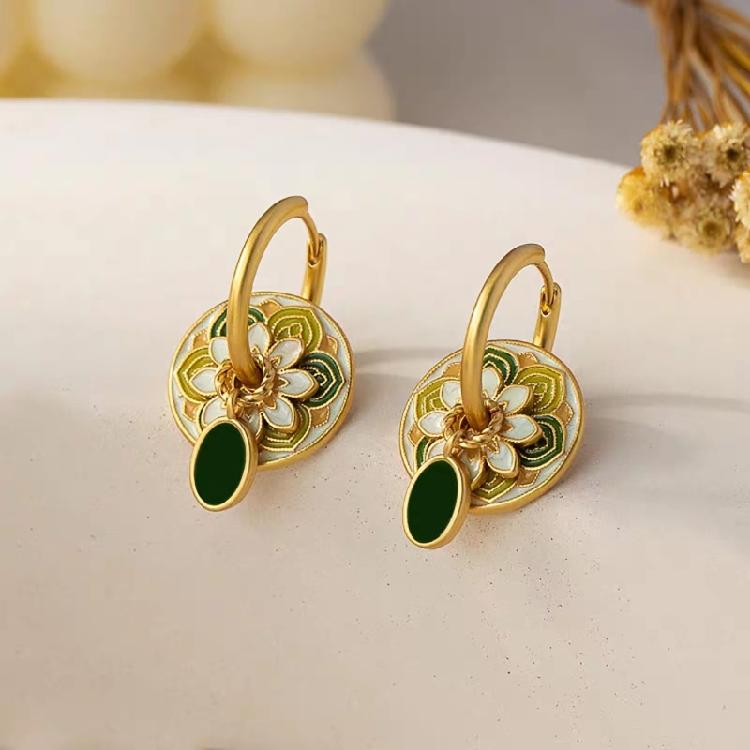 Multipurpose Drop Oil Ear Clip Stylish Ear Cuff for Distinctive Female New Chinese-style Ear Buckles Party Ornaments