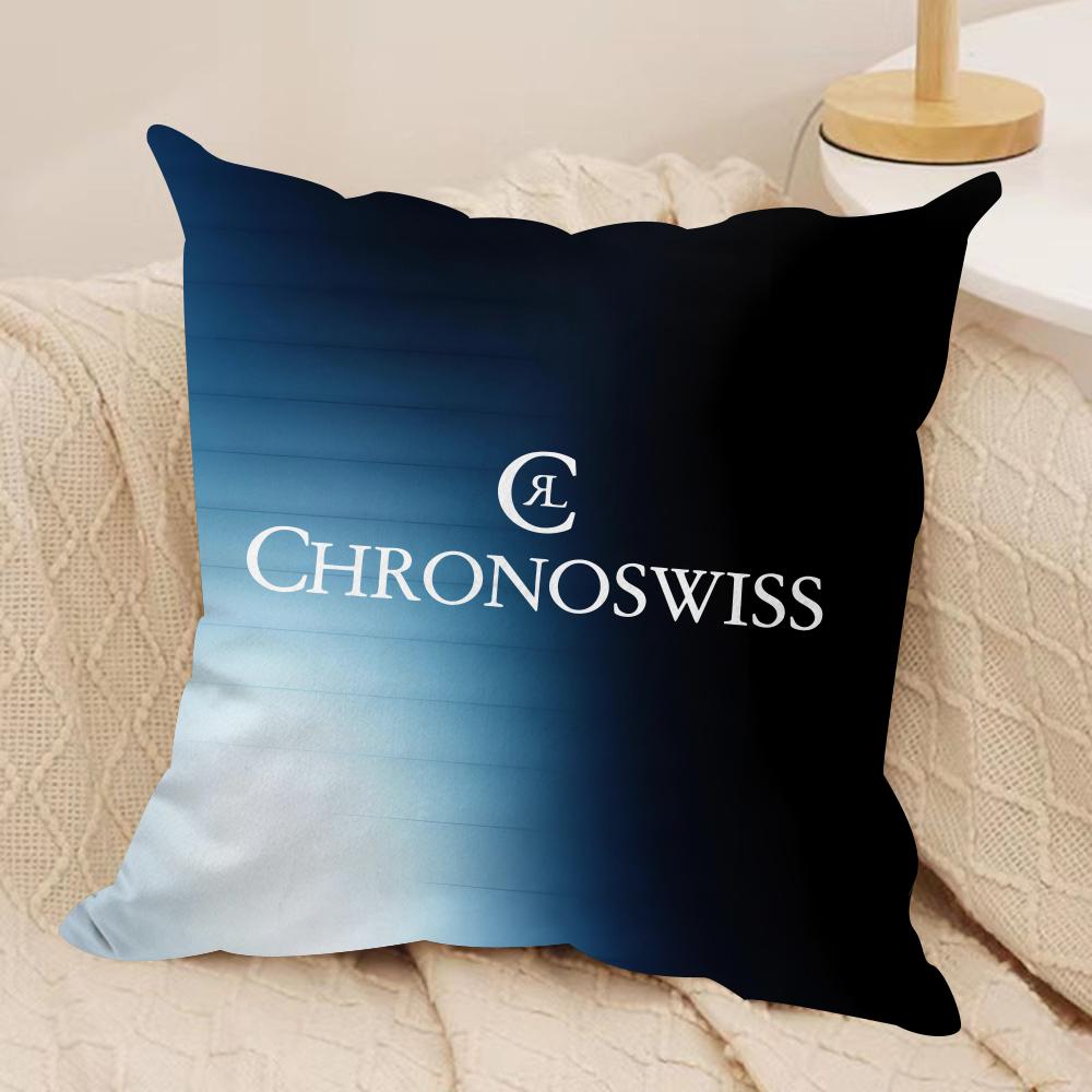 Luxury C-Chronoswiss Cushion Cover Soft Plush Fabric Double-Sided Printed Sofa Cushion Cover for All Seasons Home Decor Gift