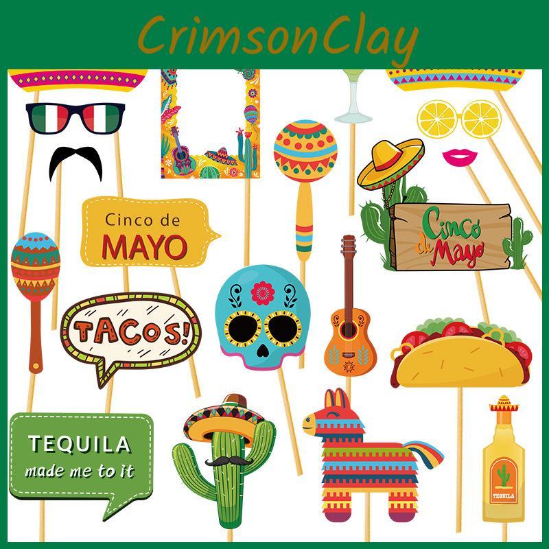 Mexican Carnival Photo Props Party Decorations With Paper Material For Festive Events