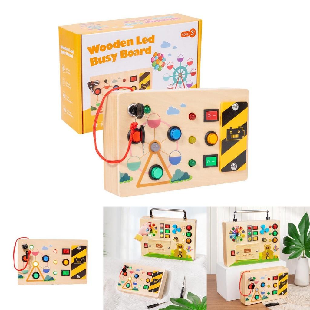 Wooden Switch Game Board Children Puzzle Toy Set With Led Lights For Preschool Early Education And Interest Cultivation