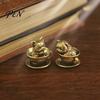 Artistic Home Office Desk Decor Miniature Teacup Cat Statue, Cute Brass Dog Figurine, Landscape Decorative Accents Collectable Animal for DIY